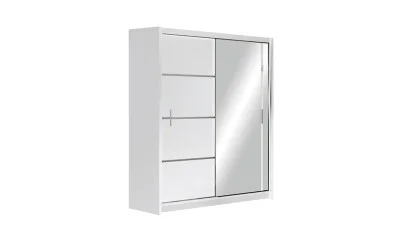 Dulap Vista Alb 150 Uși Glisante cu Oglindă