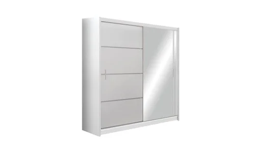 Dulap Vista Alb 180 Uși Glisante cu Oglindă