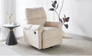 Fotoliu Rotativ cu Recliner KJL6409 Bej