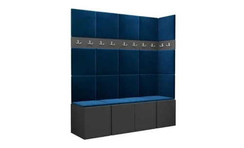 Cuier Hol Luca 12, Grafit/Albastru - Manila 26