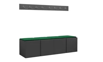 Cuier Hol Luca 14, Grafit/Verde - Manila 35