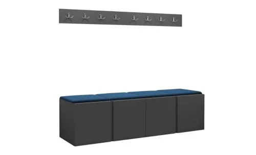 Cuier Hol Luca 14, Grafit/Albastru - Manila 26