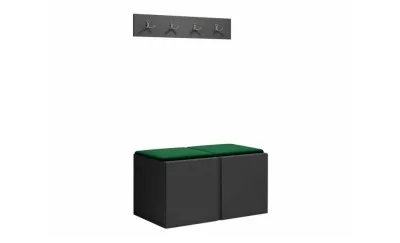 Cuier Hol Luca 15, Grafit/Verde - Manila 35