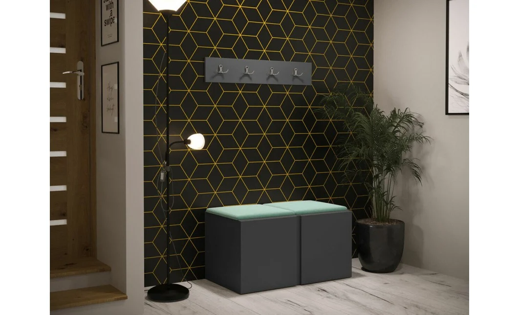 Cuier Hol Luca 15, Grafit/Verde menta - Manila 11