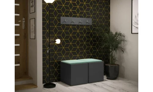 Cuier Hol Luca 15, Grafit/Verde menta - Manila 11