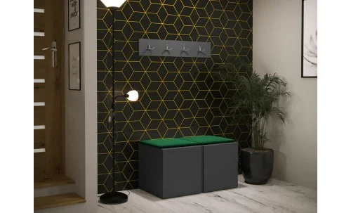 Cuier Hol Luca 15, Grafit/Verde - Manila 35