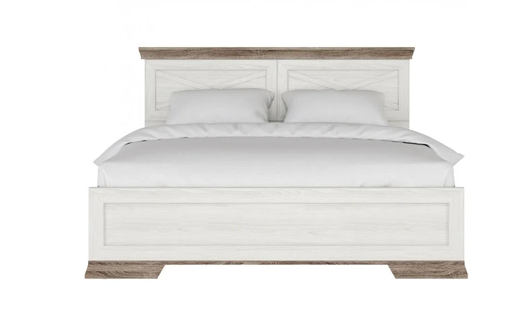Pat Marsel 160x200 Alb Frasin cu Tăblie Decorativă și Stejar Sonoma Dark