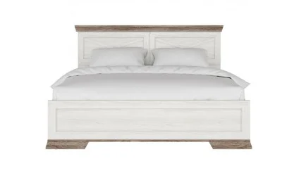 Pat Marsel 160x200 Alb Frasin cu Tăblie Decorativă și Stejar Sonoma Dark