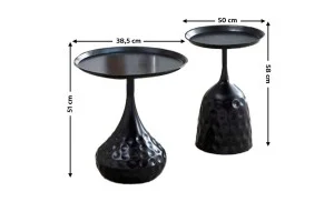Set 2 Măsuțe Cafea KJCT001 Negre