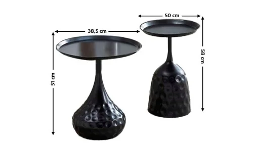 Set 2 Măsuțe Cafea KJCT001 Negre