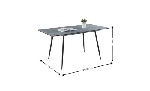 Set Masă Living Extensibilă KJT546 Gri cu 4 Scaune KJC37 Gri