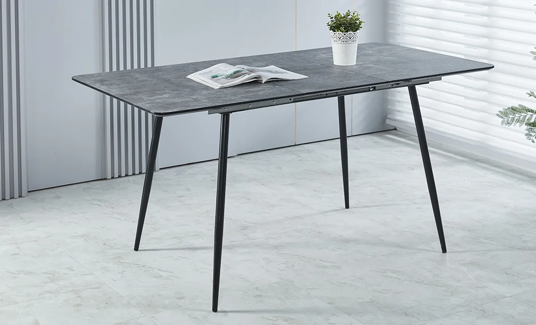 Set Masă Living Extensibilă KJT546 Gri cu 4 Scaune KJC37 Gri 1