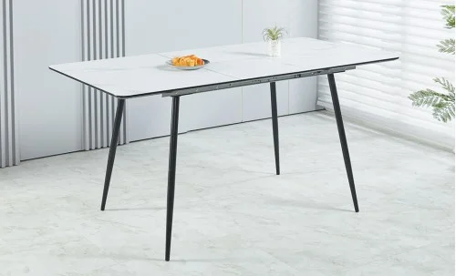 Set Masă Living Extensibilă KJT546 Bej cu 6 Scaune KJC37 Verzi