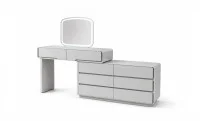 Măsuță Toaletă T6068 Gri Olive Extensibilă cu 3 culori LED și Oglindă 1