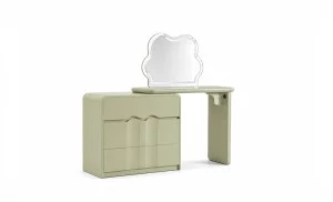 Măsuță Toaletă T6233 Verde Extensibilă cu 3 culori LED și Oglindă