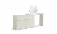 Măsuță Toaletă T6236 Albă Extensibilă cu 3 culori LED și Oglindă 1