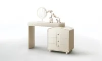 Măsuță Toaletă T638-4 Galbenă-Crem Extensibilă cu 3 culori LED și Oglindă 1