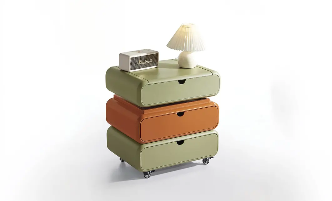 Măsuță Toaletă Ajustabilă pe Înălțime T680-3 Verde / Portocalie Extensibilă cu 3 culori LED și Oglindă Reglabilă 2