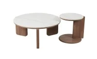 Set 2 Măsuțe de Cafea CT0110 LC  Alb/Nuc 2