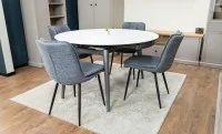 Set Masă Living Extensibilă CT106 Blat Ceramic Alb cu 4 Scaune DCM2001AF Gri 7