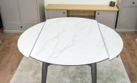 Set Masă Living Extensibilă CT106 Blat Ceramic Alb cu 4 Scaune KJC37 Gri 4