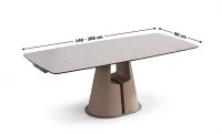 Masă Living Extensibilă Blat Ceramic Bej CT134 1