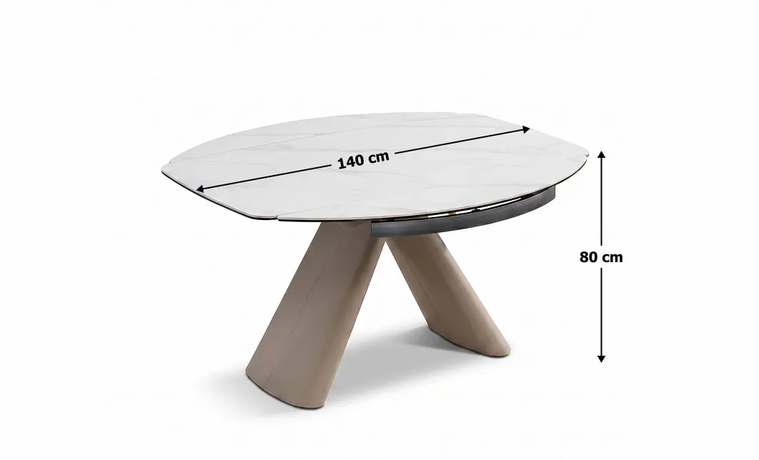 Masă Living Extensibilă Blat Ceramic Alb CT132 1