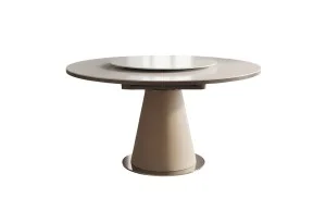 Masă Living Extensibilă CT163 cu Blat Ceramic Alb