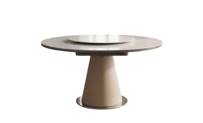 Masă Living Extensibilă CT163 cu Blat Ceramic Alb