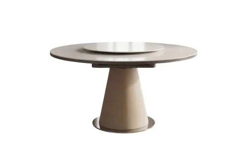 Masă Living Extensibilă CT163 cu Blat Ceramic Alb