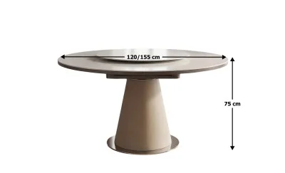 Masă Living Extensibilă CT163 cu Blat Ceramic Alb