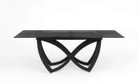 Masa Living Extensibila Blat Sticla Securizata Negru CT241