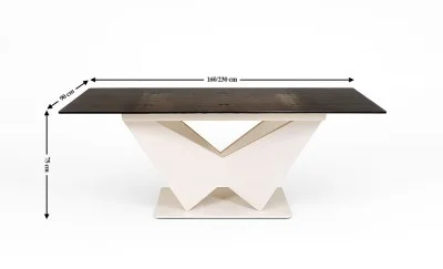 Masă Living Extensibilă cu Blat de Sticlă Securizată CT242