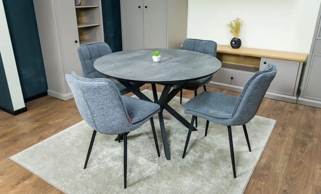 Set Masă Living Extensibilă Dobok Gri cu 4 Scaune DCM2001AF Gri 8
