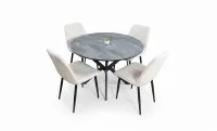 Set Masă Living Extensibilă Dobok Gri cu 4 Scaune KJC176 Bej 1