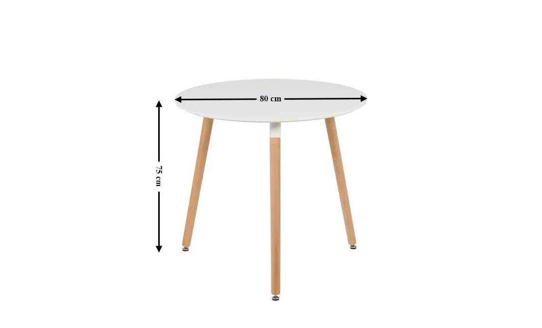 Set Masa Rotunda DT17 Albă cu 3 Scaune J901 Maro 2