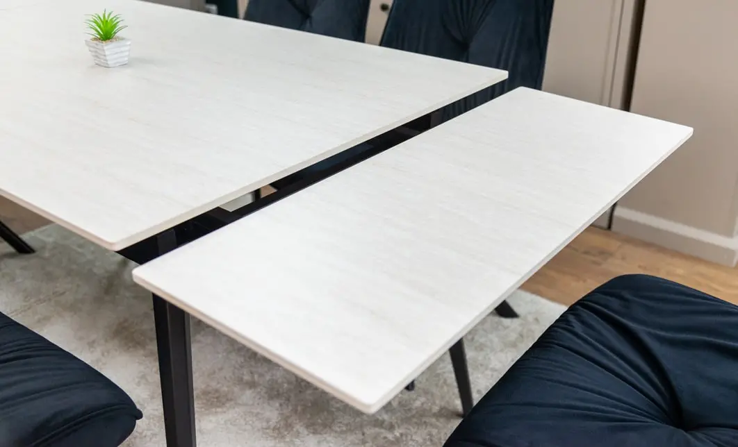 Set Masă Living Extensibilă DTM0101CS Bej cu 6 Scaune Tapițate KJC356 Gri 4