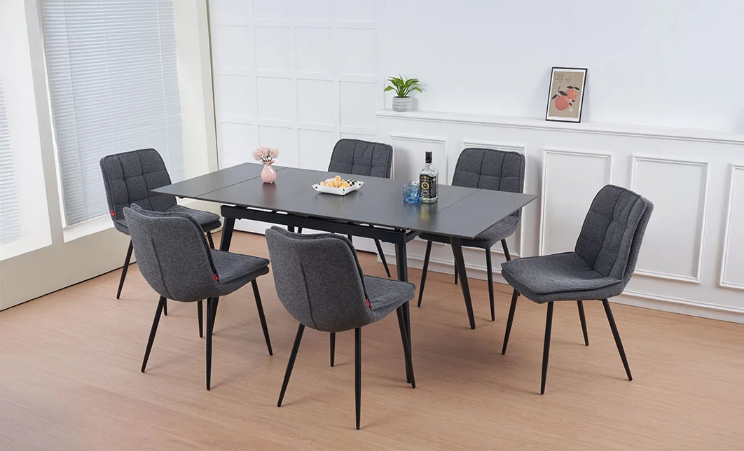 Masa Living Extensibila Blat Ceramic Gri DTM0101  3