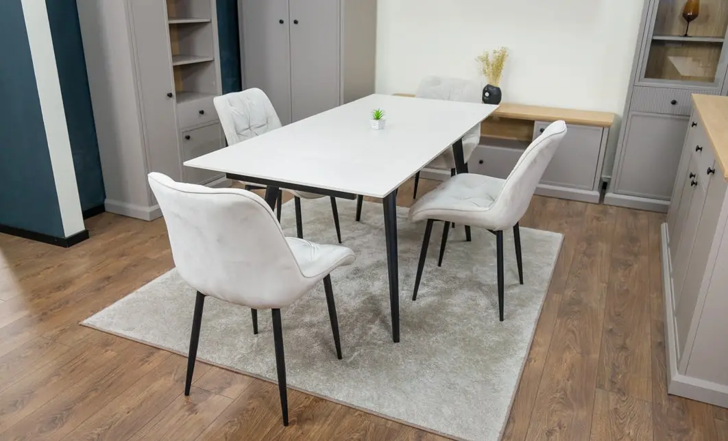 Set Masă Living Extensibilă DTM0101CS Bej cu 4 Scaune KJC0357 Bej 3
