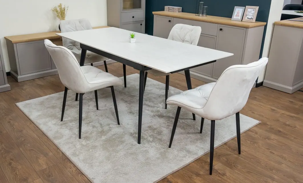 Set Masă Living Extensibilă DTM0101CS Bej cu 4 Scaune KJC0357 Bej 6