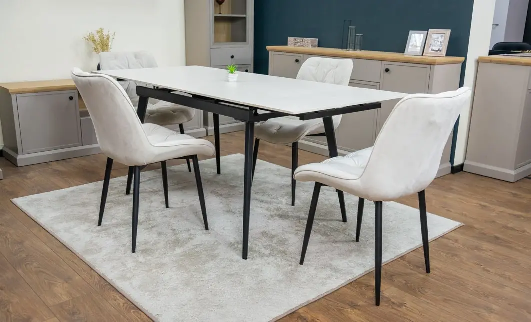 Set Masă Living Extensibilă DTM0101CS Bej cu 4 Scaune KJC0357 Bej 7