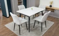 Set Masă Living Extensibilă DTM0101CS Bej cu 4 Scaune KJC0357 Bej 10