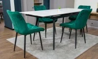 Set Masă Living Extensibilă DTM0101CS Bej cu 4 Scaune KJC0357 Verzi 9