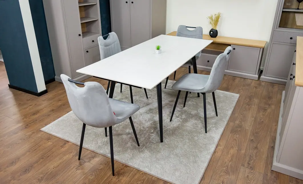 Set Masă Living Extensibilă DTM0101 CS Bej cu 4 Scaune KJC0358 Gri 7
