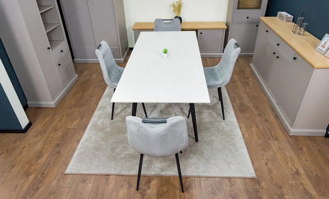 Set Masă Living Extensibilă DTM0101 CS Bej cu 4 Scaune KJC0358 Gri 9