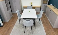 Set Masă Living Extensibilă DTM0101 CS Bej cu 4 Scaune KJC0358 Gri