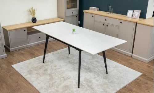 Set Masă Living Extensibilă DTM0101CS Bej cu 4 Scaune Tapițate KJC176 Bej