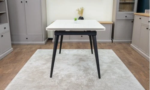 Set Masă Living Extensibilă DTM0101CS Bej cu 6 Scaune Tapițate KJC38 Muștar