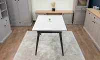 Set Masă Living Extensibilă DTM0101CS Bej cu 4 Scaune Tapițate KJC176 Bej 7