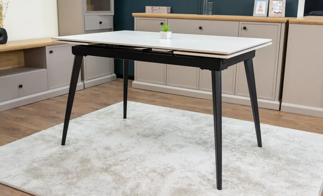 Set Masă Living Extensibilă DTM0101CS Bej cu 6 Scaune Tapițate KJC38 Muștar 7